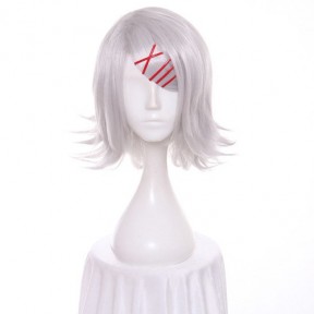 Косплей парик серебрянный 40см (Джузо) токийский гуль